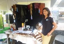 Michelle Clark demonstrates contraband wildlife items